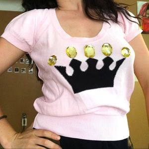 H&M queen B**** trendy pink sweater vest vibes